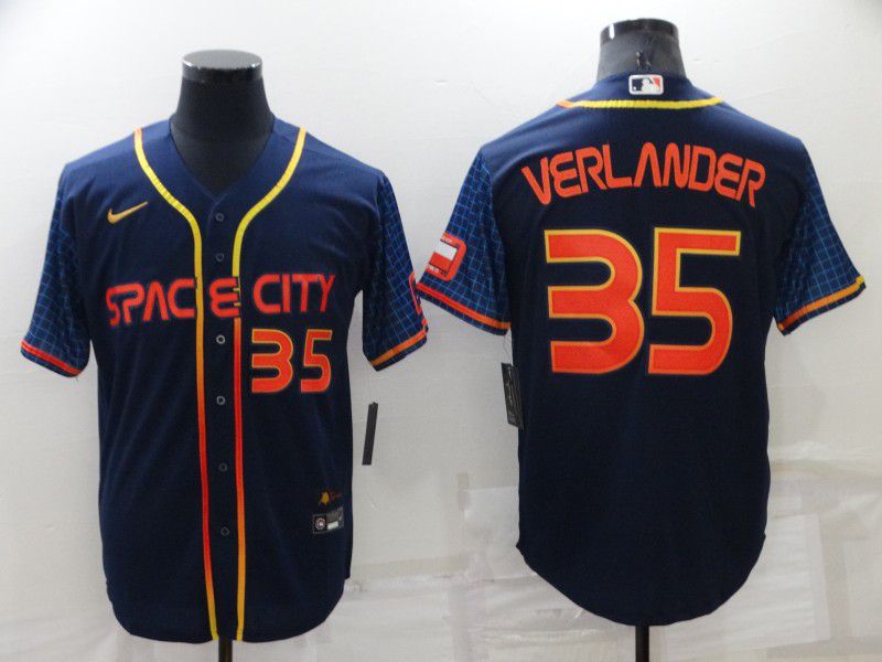 Men Houston Astros #35 Verlander Blue City Edition Game Nike 2022 MLB Jerseys->houston astros->MLB Jersey